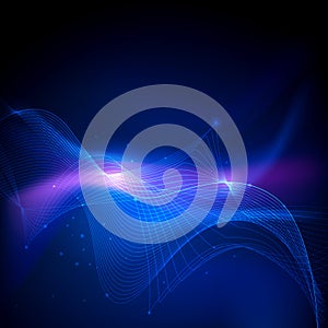 Vector design communication techno on blue background. Futuristic digital technology for web or banner background