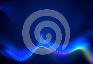 Vector design communication techno on blue background. Futuristic digital technology for web or banner background