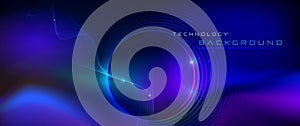 Vector design communication techno on blue background. Futuristic digital technology for web or banner background