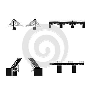 Isolated object of construct and side symbol. Collection of construct and bridge vector icon for stock.