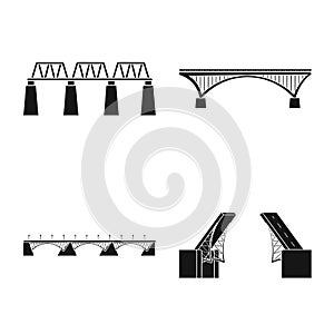 Isolated object of construct and side icon. Set of construct and bridge stock vector illustration.