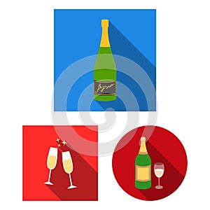 Vector design of cork and new logo. Set of cork and wine stock vector illustration.