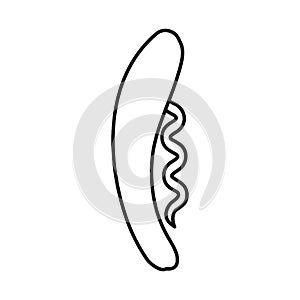 Vector design of corkscrew-spin and gimlet symbol. Graphic of corkscrew-spin and wine stock symbol for web. photo