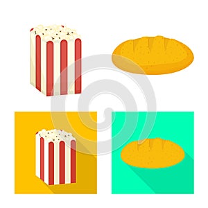 Vector design of cornfield and vegetable symbol. Set of cornfield and vegetarian stock vector illustration.