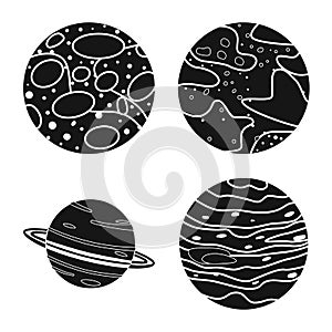Vector design of cosmos and science sign. Collection of cosmos and planet vector icon for stock.