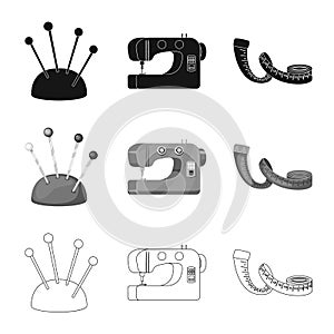 Vector design of craft and handcraft icon. Set of craft and industry stock vector illustration.