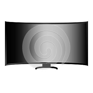A vector design of a curved flat screen tv isolated