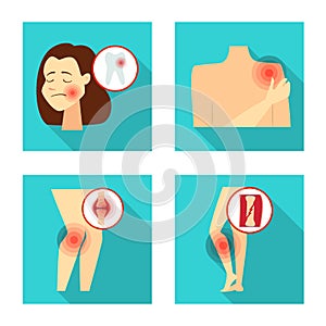 Vector design of damage and wound symbol. Set of damage and rendering vector icon for stock.