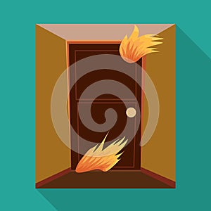 Vector design of door and flame symbol. Collection of door and exit stock symbol for web.