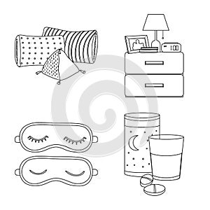 Vector design of dreams and night sign. Set of dreams and bedroom vector icon for stock.