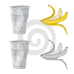 Isolated object of dump and sort logo. Set of dump and junk vector icon for stock.