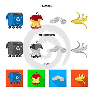 Vector design of dump and sort sign. Set of dump and junk stock vector illustration.