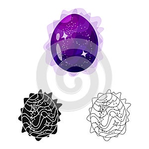 Vector design of egg and dragon icon. Set of egg and universe stock vector illustration.