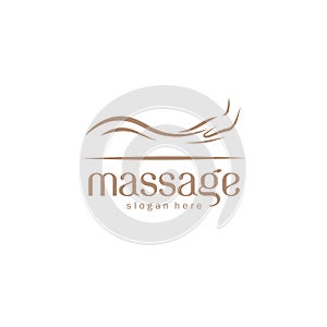 Vector logo design element for massage salon photo