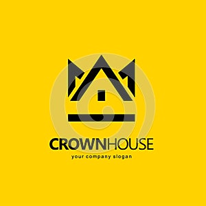 Vector design element. Real estate. House icon. Crown House logo