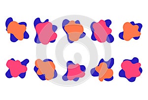 Vector design elements in blob shaped amoeba.