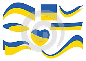 Vector design elements - set of flags of Ukraine - national symbol