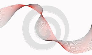 Vector design elements with wave of many red lines for card and ivitation. Abstract vertical stripes on white isolated