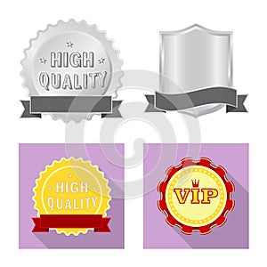 Vector design of emblem and badge icon. Set of emblem and sticker stock symbol for web.