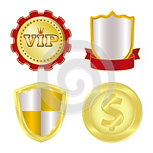 Vector design of emblem and badge icon. Set of emblem and sticker vector icon for stock.