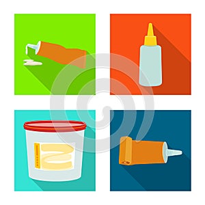 Vector design of equipment and stickies logo. equipment and fixing stock symbol for web.