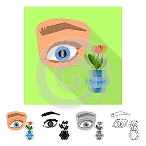 Vector design of eye and poor symbol. Collection of eye and blindness vector icon for stock.
