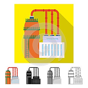 Vector design of factory and manufactory symbol. Collection of factory and pollution stock vector illustration.