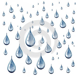 Vector rain with drops