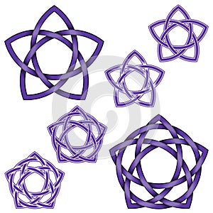 Illustration of intertwined star in Celtic style photo
