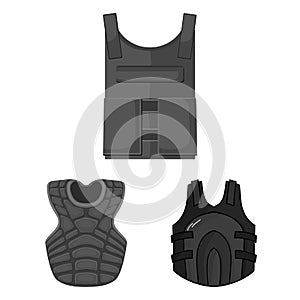 Vector design of flak and jacket icon. Set of flak and body stock vector illustration.