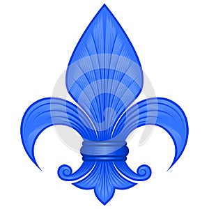 Vector design of the fleur de lis, representation of the lily flower, symbol used in medieval heraldry