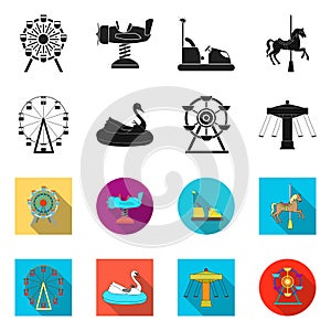Vector design of fun and horse  icon. Set of fun and circus vector icon for stock.