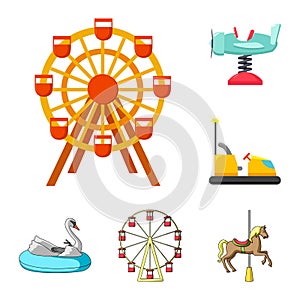 Vector design of fun and horse logo. Set of fun and circus stock symbol for web.