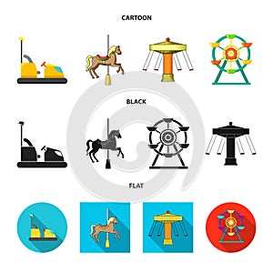 Vector design of fun and horse sign. Collection of fun and circus vector icon for stock.