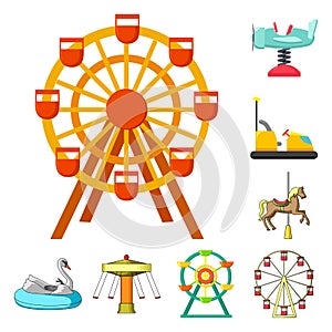 Vector design of fun and horse symbol. Set of fun and circus stock vector illustration.