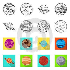 Vector design of galaxy and orbit icon. Collection of galaxy and cosmos stock vector illustration.