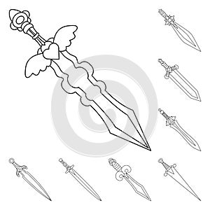 Vector design of game  and armor  icon. Collection of game  and blade  stock vector illustration.
