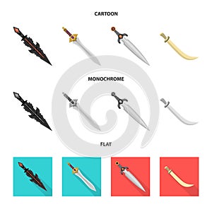 Vector design of game and armor icon. Collection of game and blade vector icon for stock.