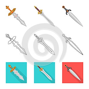 Vector design of game  and armor  logo. Collection of game  and blade  stock vector illustration.