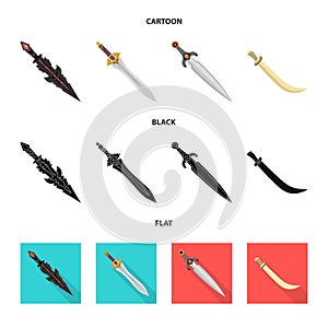 Vector design of game and armor logo. Set of game and blade vector icon for stock.