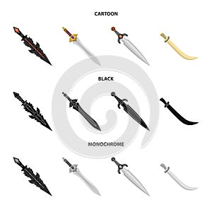 Vector design of game and armor symbol. Collection of game and blade vector icon for stock.