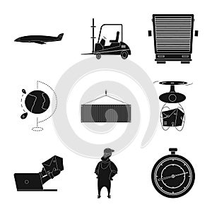 Isolated object of goods and cargo logo. Collection of goods and warehouse vector icon for stock.
