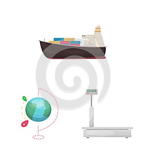 Vector design of goods and cargo logo. Set of goods and warehouse stock vector illustration.