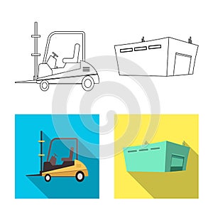 Vector design of goods and cargo logo. Set of goods and warehouse stock vector illustration.