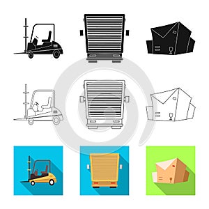 Vector design of goods and cargo logo. Set of goods and warehouse vector icon for stock.