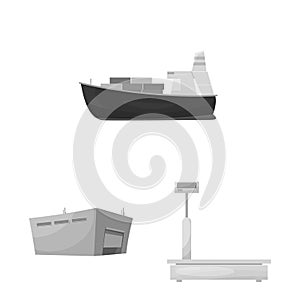 Vector design of goods and cargo sign. Set of goods and warehouse stock vector illustration.