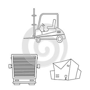Vector design of goods and cargo sign. Set of goods and warehouse vector icon for stock.