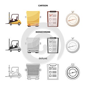 Vector design of goods and cargo sign. Set of goods and warehouse vector icon for stock.