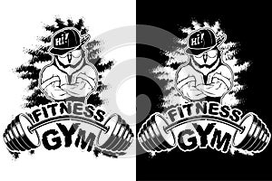 Vector design for a gym with an abstract image of a strong owl