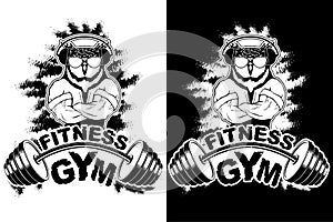 Vector design for a gym with an abstract image of a strong owl